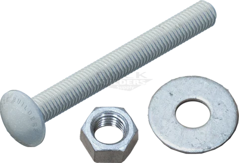 1/2" x 4-1/2" Carriage Bolt Set, Galvanized - floating dock hardware