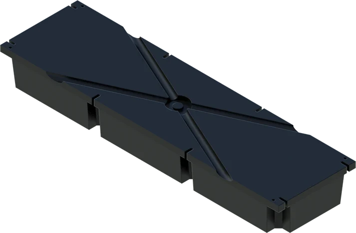 PermaFloat dock float 20" x 72" x 8", foam-filled polyethylene floating dock float