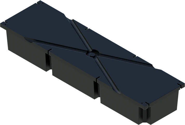 PermaFloat dock float 20" x 72" x 10", foam-filled polyethylene floating dock float