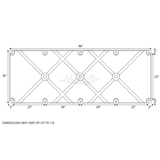 36" x 96" x 24" PermaFloat dock float for floating docks and boat docks