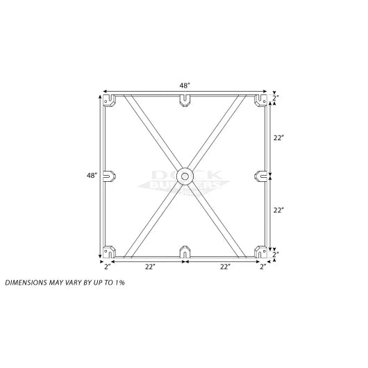 48" x 48" x 24" PermaFloat dock float for floating docks and boat docks