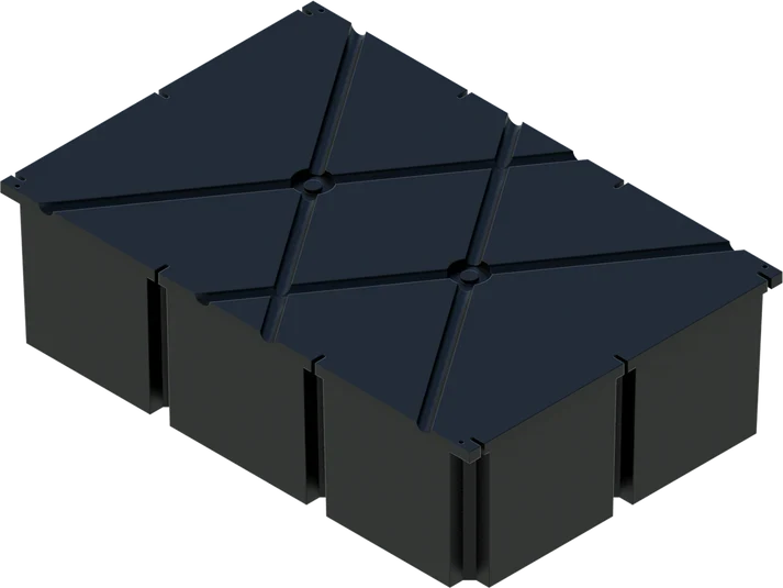 PermaFloat dock float 48" x 72" x 20", foam-filled polyethylene floating dock float