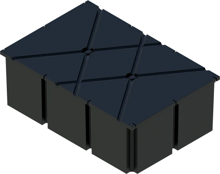PermaFloat dock float 48" x 72" x 24", foam-filled polyethylene floating dock float