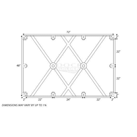 48" x 72" x 24" PermaFloat dock float for floating docks and boat docks