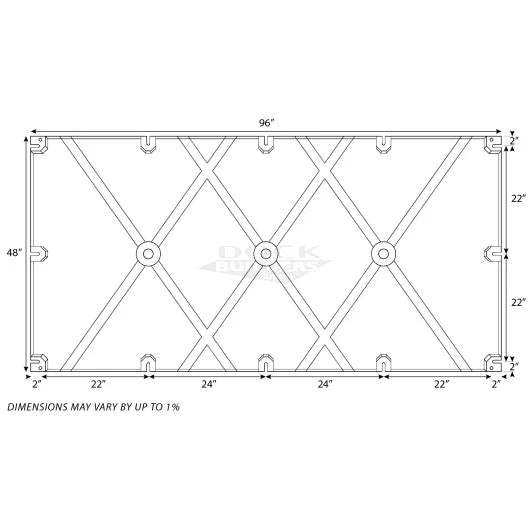 48" x 96" x 20" PermaFloat dock float for floating docks and boat docks