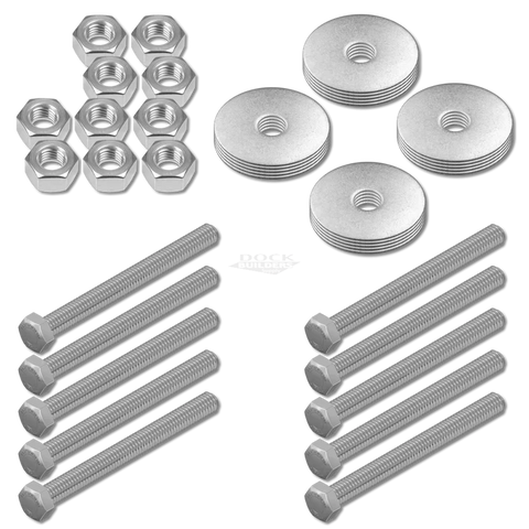 Wave attenuator joiner kit with Type 304 stainless steel bolts, washers and lock nuts