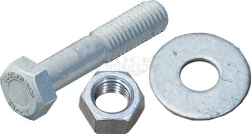 5/8" x 3" Hex Bolt Set, Galvanized - floating dock hardware