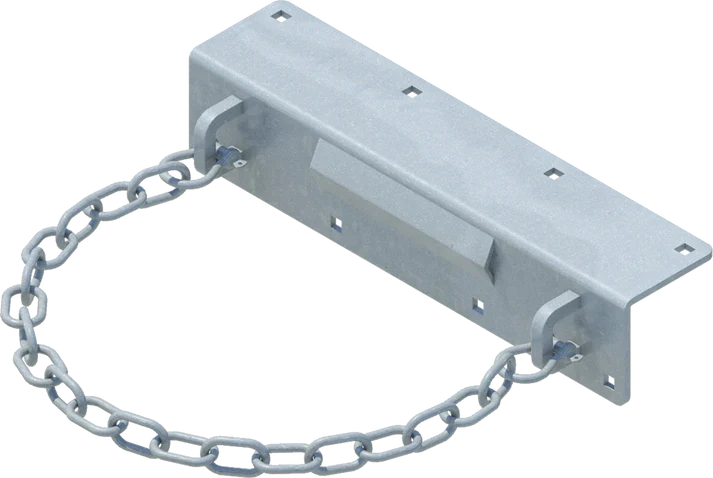 Hoop Chain Pile Holder - floating dock hardware
