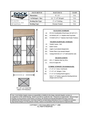 8' x 16' floating dock plan, 2x6 Pressure Treated
